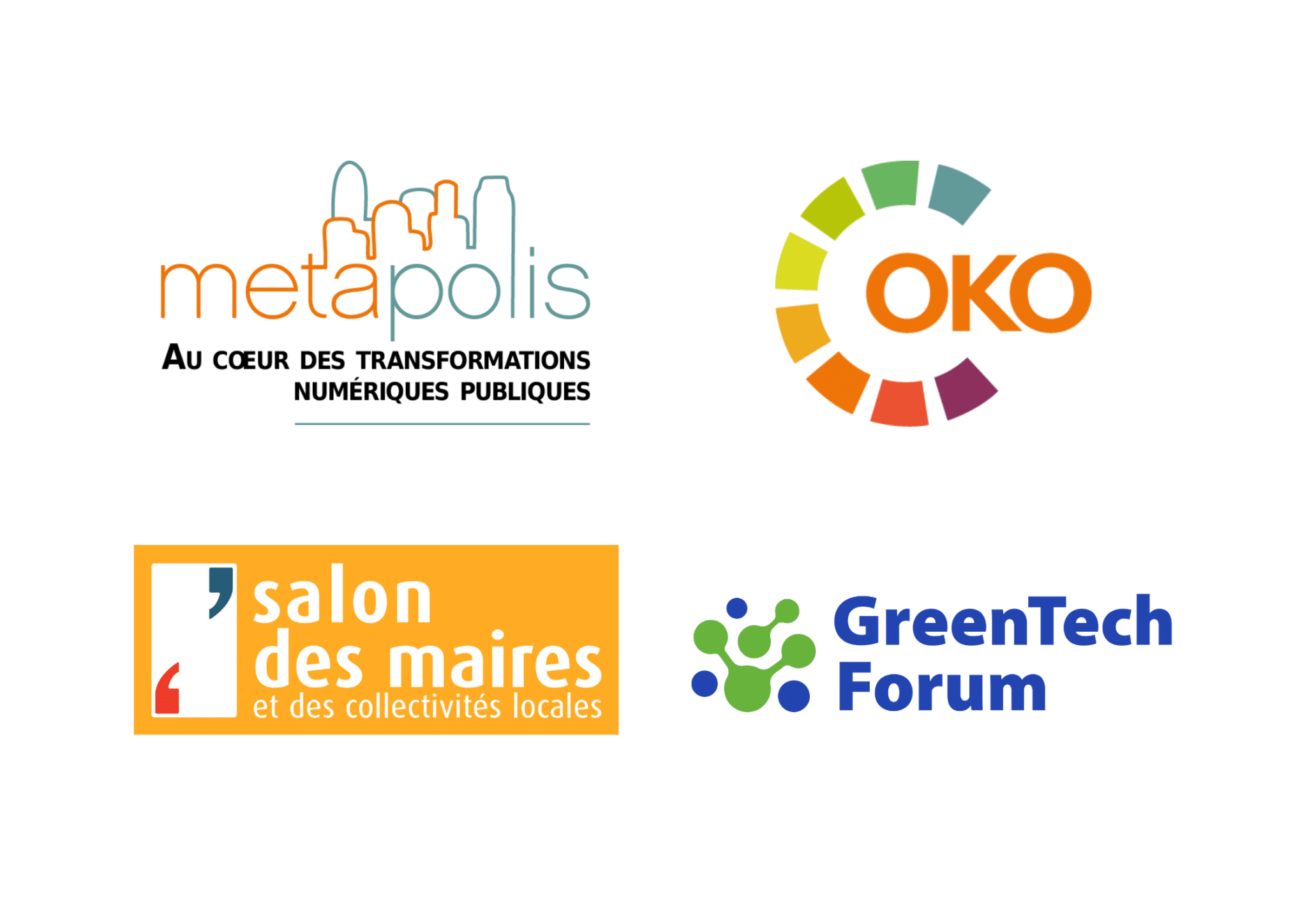 Logos Metapolis, Salon des Maires et des Collectivités Locales, OKO, et GreenTech Forums